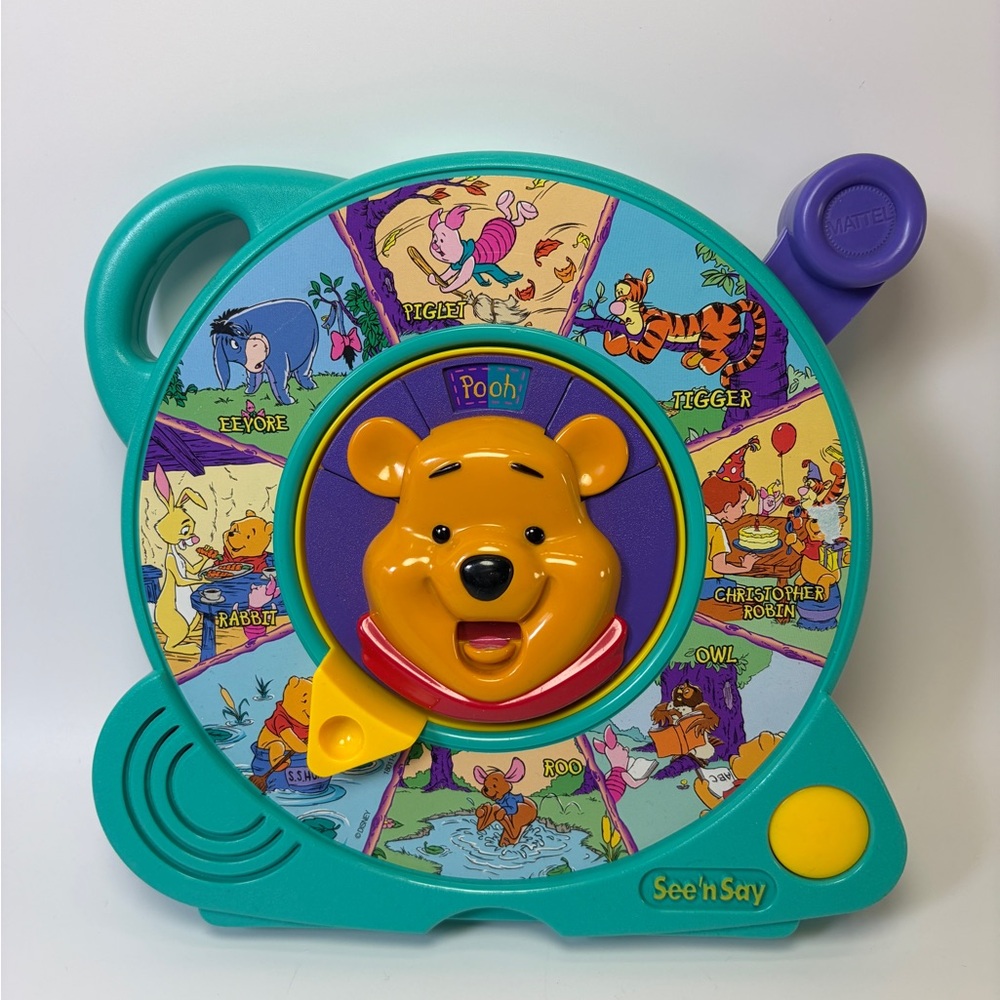 VTG Mattel Winnie the‎ Pooh 1997 See ‘n Say Baby Toddler Toy WORKS Disney